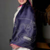 Persian Printed Silk Shawl Double Sided Artistic Calligraphy Yar