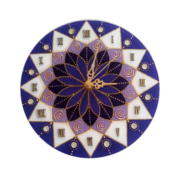 Stained Glass Wall Clock Geometric Pattern Arghavan