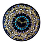 Stained Glass Wall Clock Floral Pattern Model Khoram