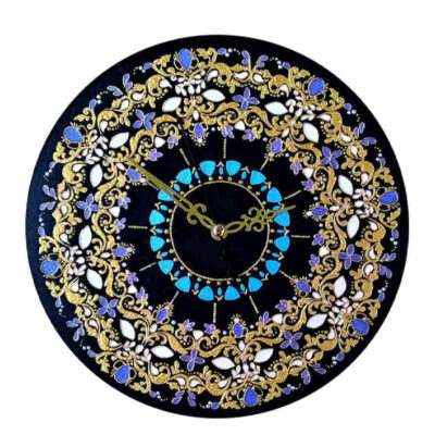 Stained Glass Wall Clock Floral Pattern Model Khoram