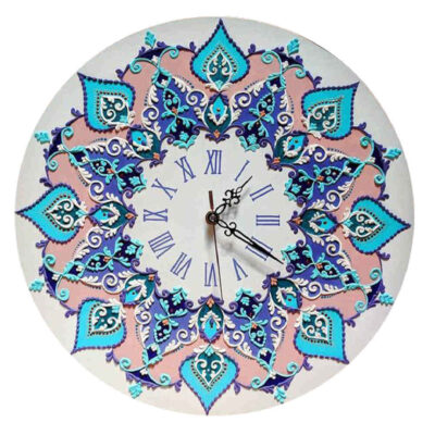 Stained Glass Wall Clock Floral Pattern Model Maral
