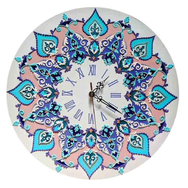 Stained Glass Wall Clock Floral Pattern Model Maral