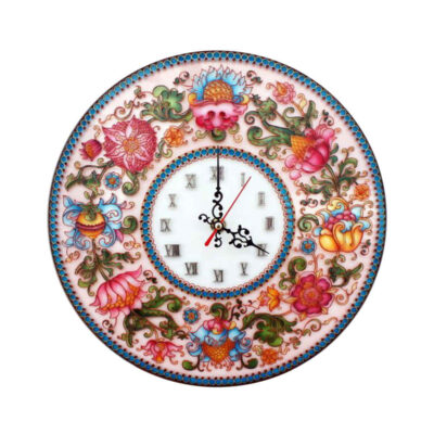 Stained Glass Wall Clock Floral Design Model Negar