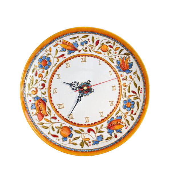 Stained Glass Wall Clock Floral Design Model Tara