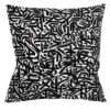 Persian Velvet Cushion Cover - Calligraphy Black Design (Set of 2)
