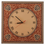 Handcrafted Persian Wooden Wall Clock Model Slimi
