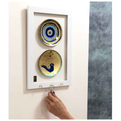 Decorative Wall Key Holder with the Deign Cheshm Nazar 02