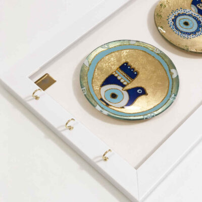 Decorative Wooden Wall Key Holder with the Deign Cheshm nazar
