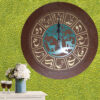Handcrafted Persian Wooden Wall Clock with Calligraphy Pattern  Yavar