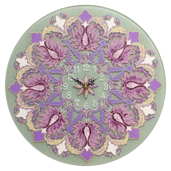 Stained Glass Wall Clock Floral Pattern Nasim