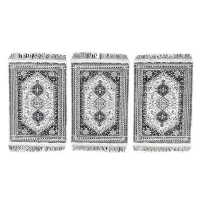 Set of 3 Polyester Fabric Under Plate Mats – Rug Style Model Nafis