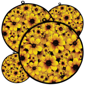 Set of 4 Persian Damkoni Pot Lid Cover Model Sunflower