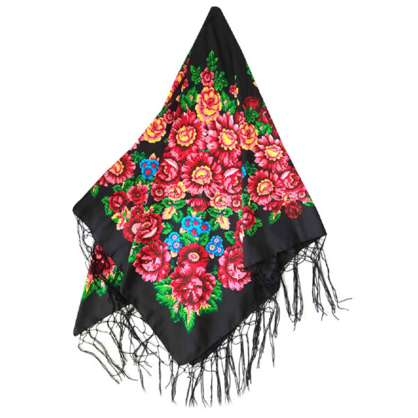 Torkaman Ethnic Cotton Scarf Handmade Heritage for Modern Style in Black