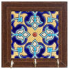 Ceramic Wall Key Holder - with Wooden Frame & Model Tile