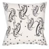 White Persian Velvet Cushion Cover - Nastaliq Design (Set of 2)