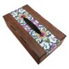 Rustic Wooden Tissue Box Cover – Flower Design