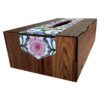 Rustic Wooden Tissue Box Cover – Flower Design