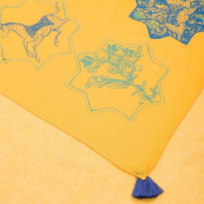 Artistic Print Summer Scarf for Women – Luxe and Vibrant Rakhsh Design