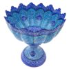 Decorative Copper Bowl Hand-Painted With Persian Minakari Enamel Gohar