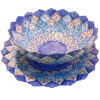 Decorative Copper Bowl & Plate Hand-Painted With Persian Minakari Enamel Azar