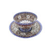 Decorative Copper Bowl & Plate Hand-Painted With Persian Minakari Enamel Reyhan