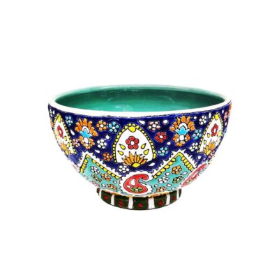 Persian Handmade Decorative Minakari Pottery Bowl Model Almas