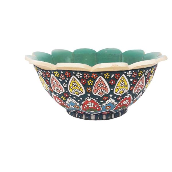 Persian Handmade Decorative Minakari Pottery Bowl Model Vania
