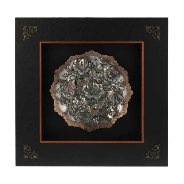 Handmade Framed Persian Engraved Copper Art Barjaste