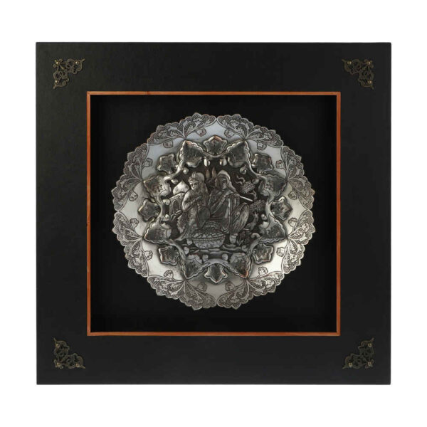 Handmade Framed Persian Engraved Copper Art Rezvan