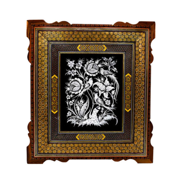 Handmade Framed Persian Engraved Copper Art Samin – Traditional Wall Decor