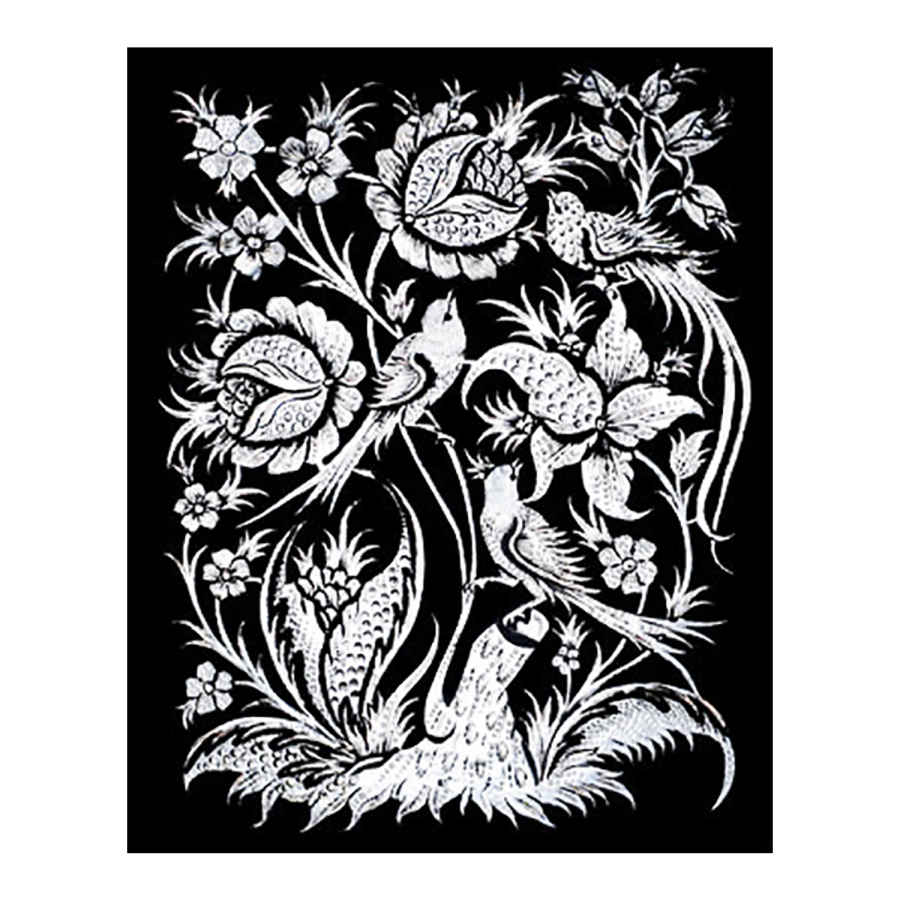 Handmade Framed Persian Engraved Copper Art Samin – Traditional Wall Decor