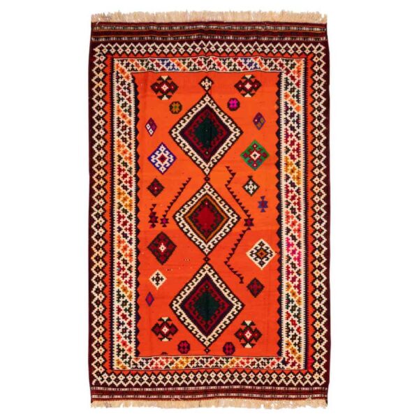 Persian Wool Kilim Rug Handwoven in Fars Traditional Aidin
