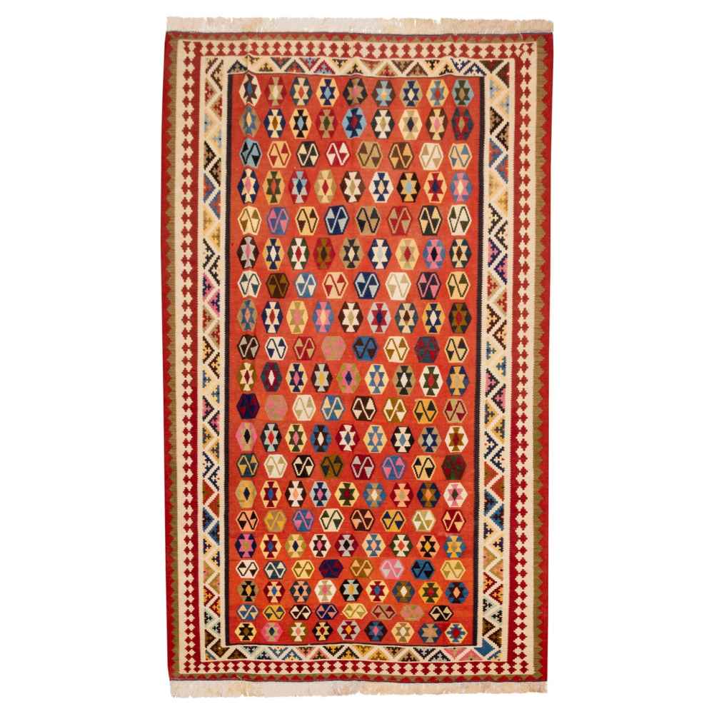 Persian Wool Kilim Rug Handwoven in Fars Traditional Anil