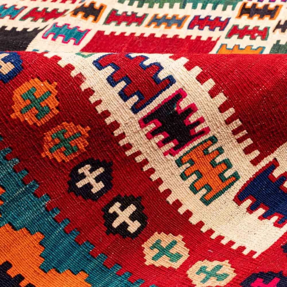 Persian Wool Kilim Rug Handwoven in Fars Traditional Atabak
