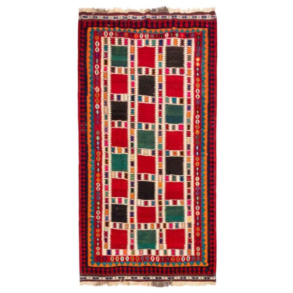 Persian Wool Kilim Rug Handwoven in Fars Traditional Atabak