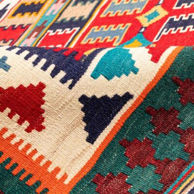 Persian Wool Kilim Rug Handwoven in Fars Traditional Atrin