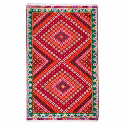 Persian Wool Kilim Rug Handwoven in Fars Traditional Bahador
