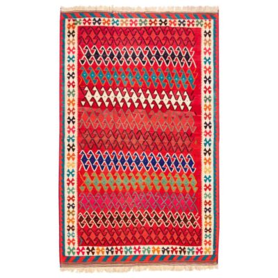 Persian Wool Kilim Rug Handwoven in Fars Traditional Elsaa