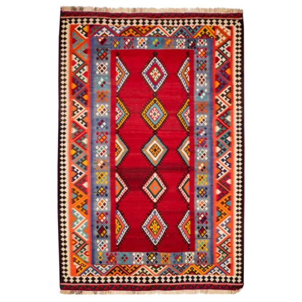 Persian Wool Kilim Rug Handwoven in Fars Traditional Nazli