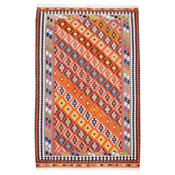 Persian Wool Kilim Rug Handwoven in Fars Traditional Olkaa