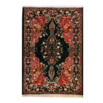 Authentic Persian Silk Carpet Hand-Knotted in Khorasan Lacahak Toranj