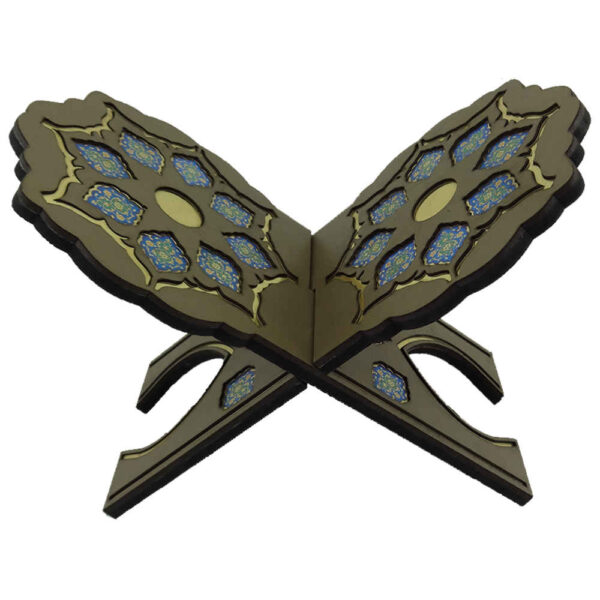 Foldable Wooden Quran Rehal Stand Holder with Geometric Islamic Pattern