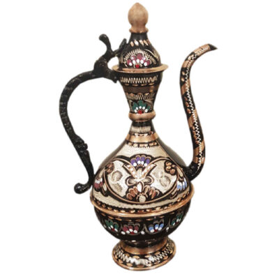 Persian Copper Rosewater Sprinkler – Minakari Enameled Sahar