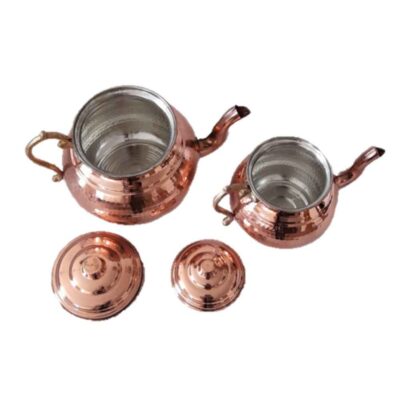 Persian Copper Double Teapot Durable and Hammered Sadaf