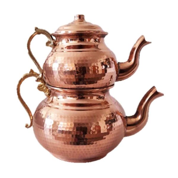 Persian Copper Double Teapot Durable and Hammered Sadaf