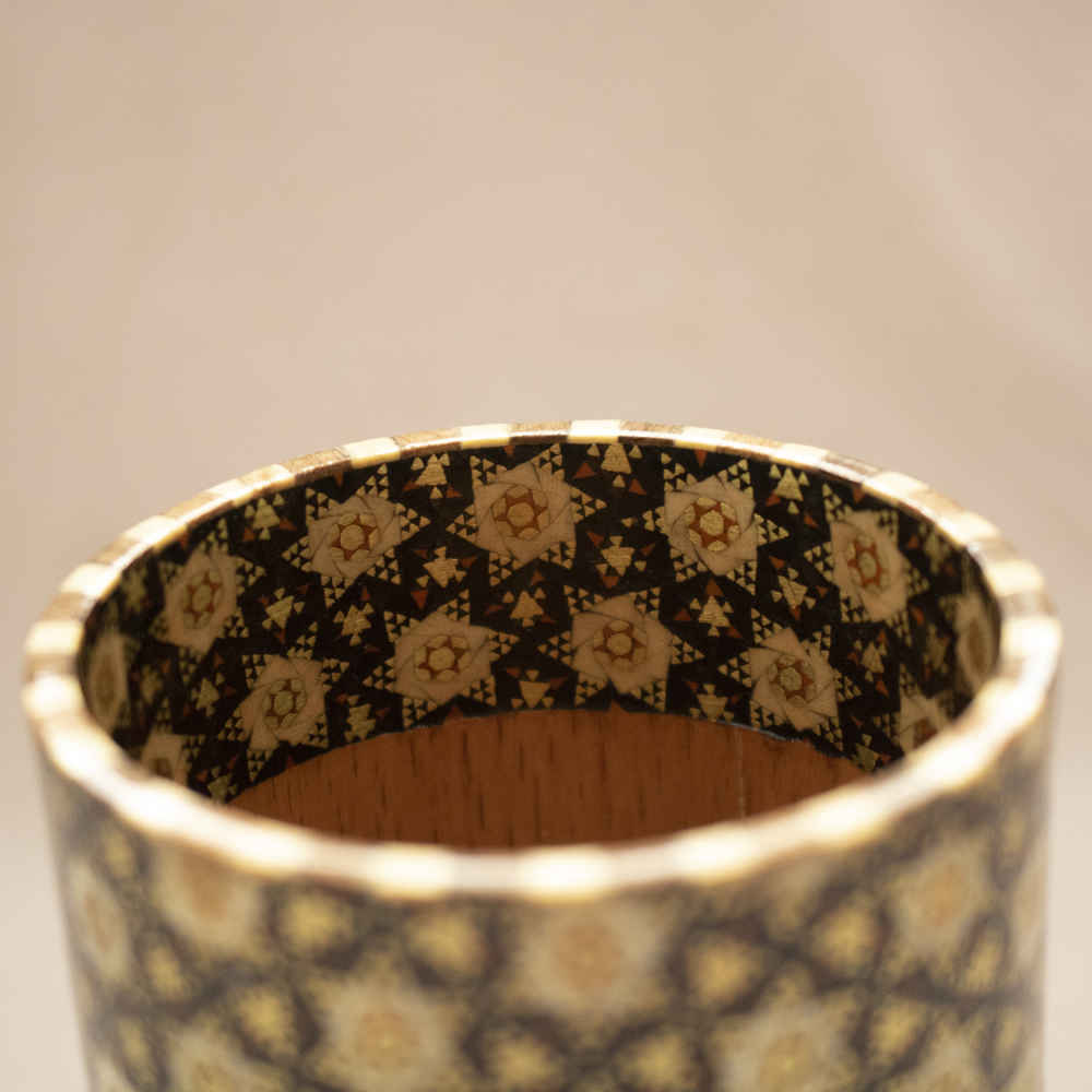 Handmade Wooden Holder – Khazan Motif with Khatamkari