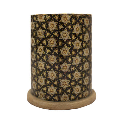 Persian Elegance Wooden Pen Holder for Desk Handcrafted Khatamkari Art Khazan
