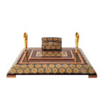 Handcrafted Persian Wooden Pen Holder for Desk – Elegance Khatamkari Art, Lux