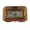 Handcrafted Persian Wooden Pen Holder for Desk - Elegance Khatamkari Art, Peafowl