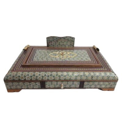 Handcrafted Persian Wooden Pen Holder for Desk – Elegance Khatamkari Art, Sana
